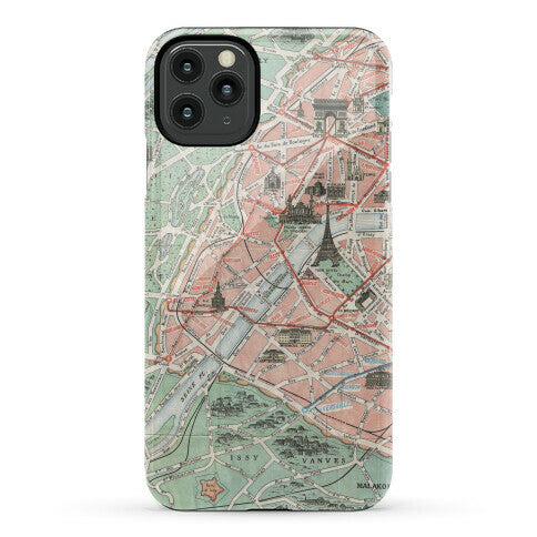 Vintage Paris Map Phone Case